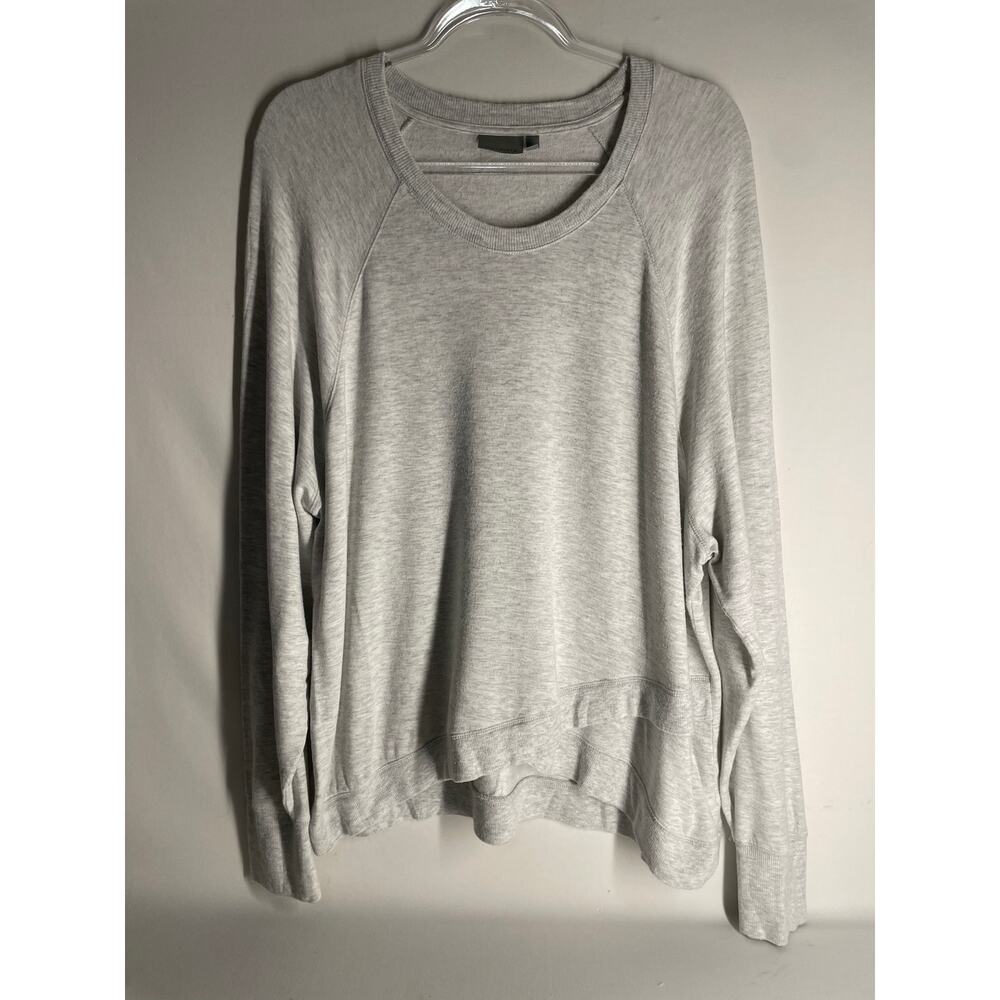 Athleta Light Gray Crew Neck Sweatshirt